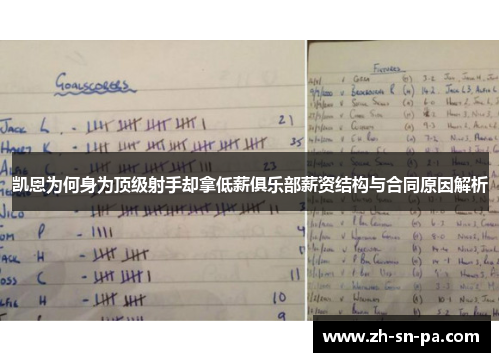 凯恩为何身为顶级射手却拿低薪俱乐部薪资结构与合同原因解析